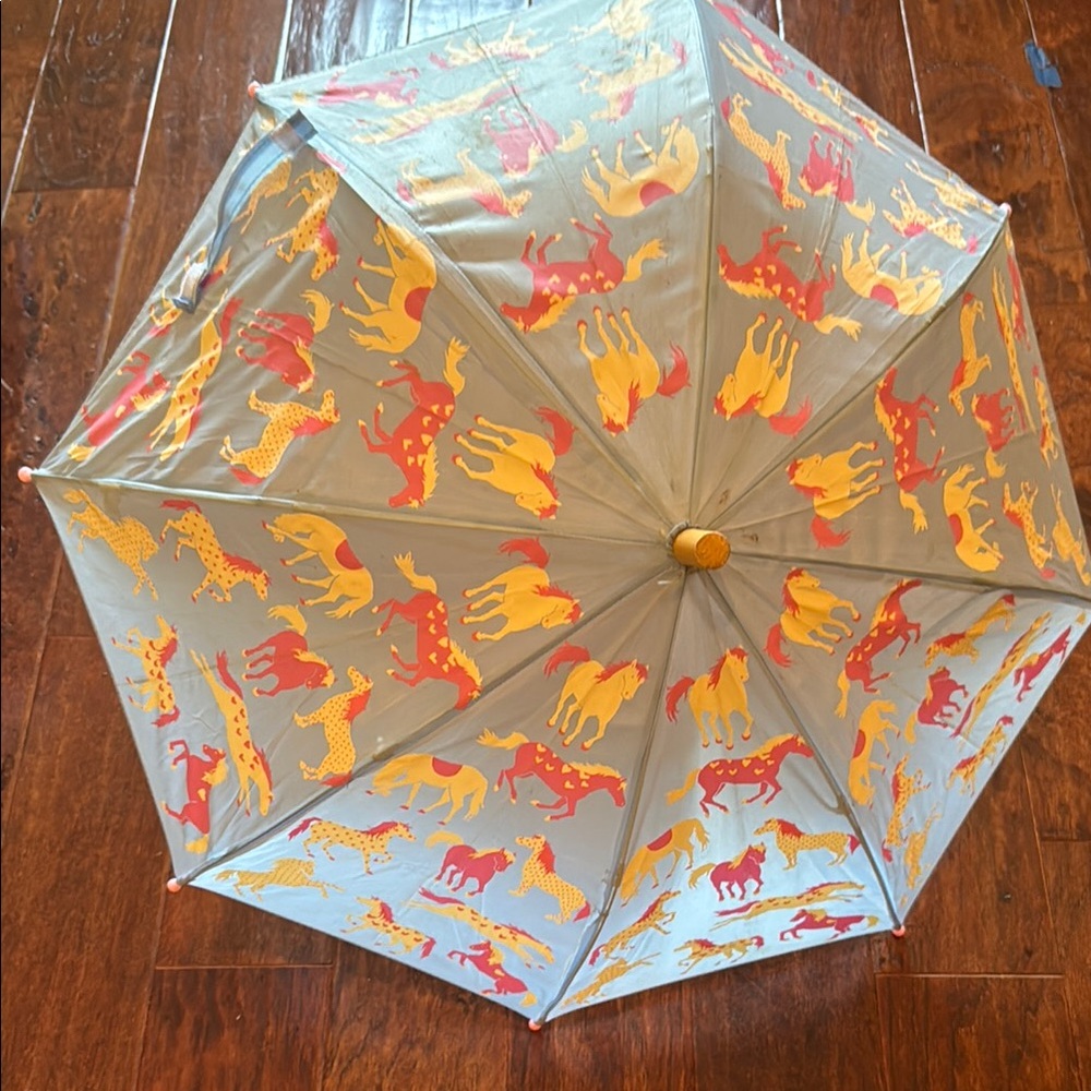 Hatley Kids Umbrella with Yellow and Red Animal Print